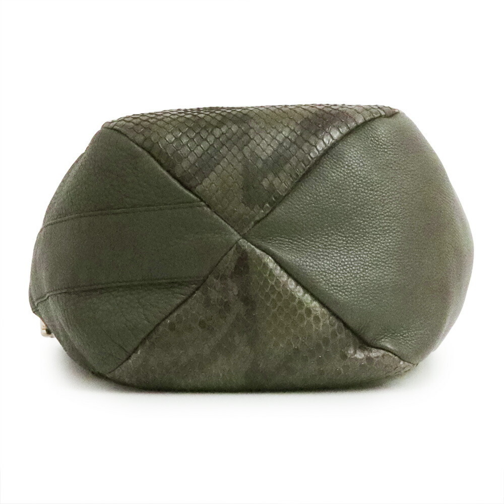 Gucci Bag Exotic Khaki Leather Python Greenwich S… - image 7